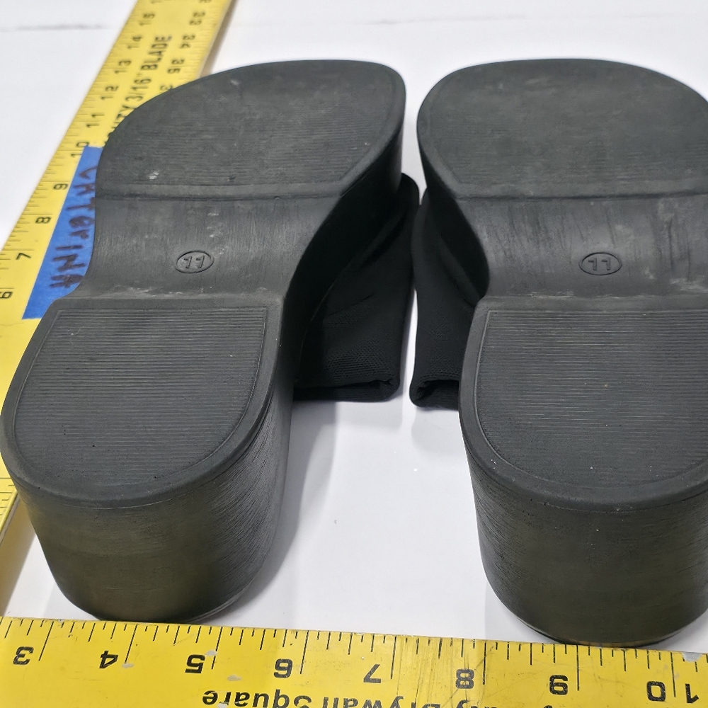 11 Maurice’s sandal black SuperCush April Platform slip on 90’s Y2K - Picture 5 of 9
